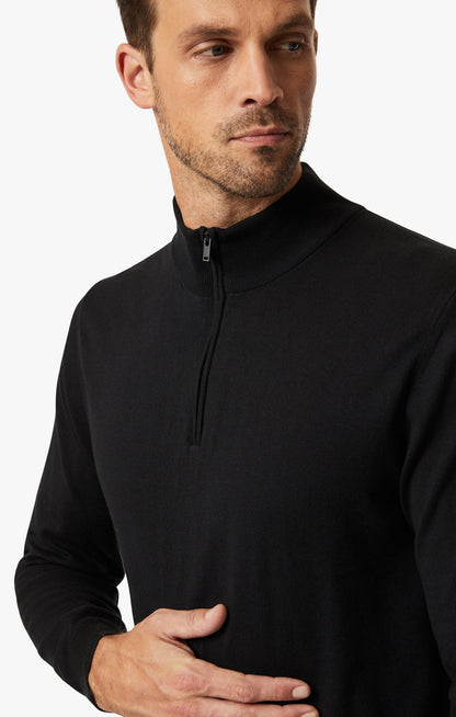 34 Heritage Quarter Zip Sweater In Black