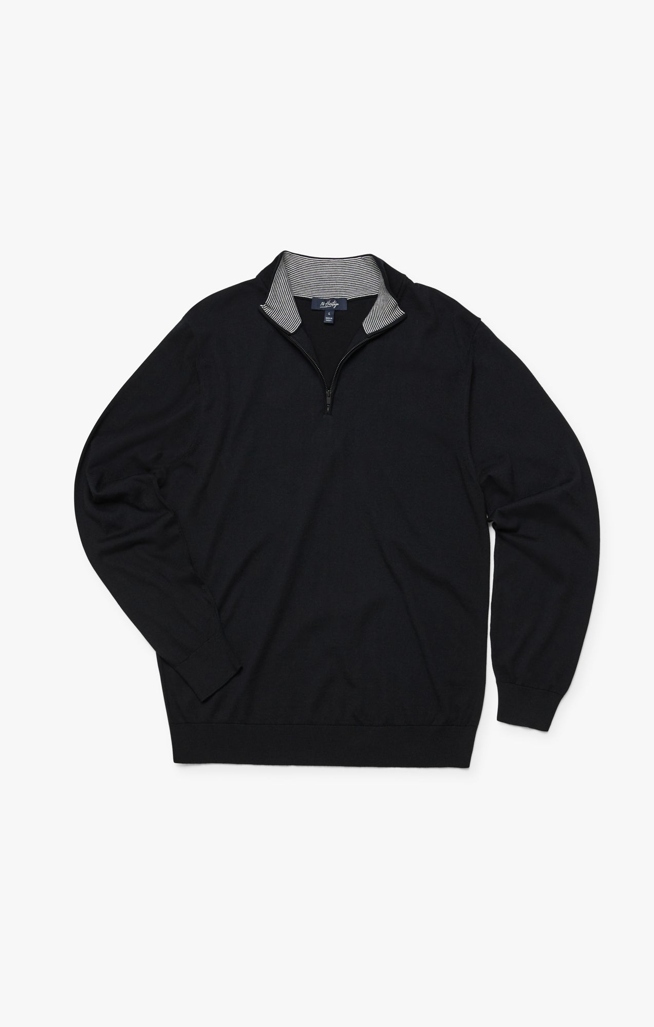 34 Heritage Quarter Zip Sweater In Black