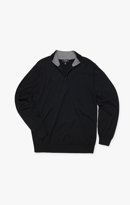 34 Heritage Quarter Zip Sweater In Black