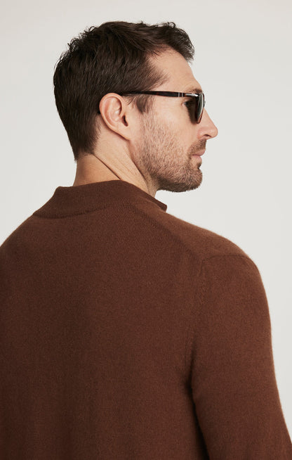 34 Heritage Cashmere Quarter Zip Sweater In Brown