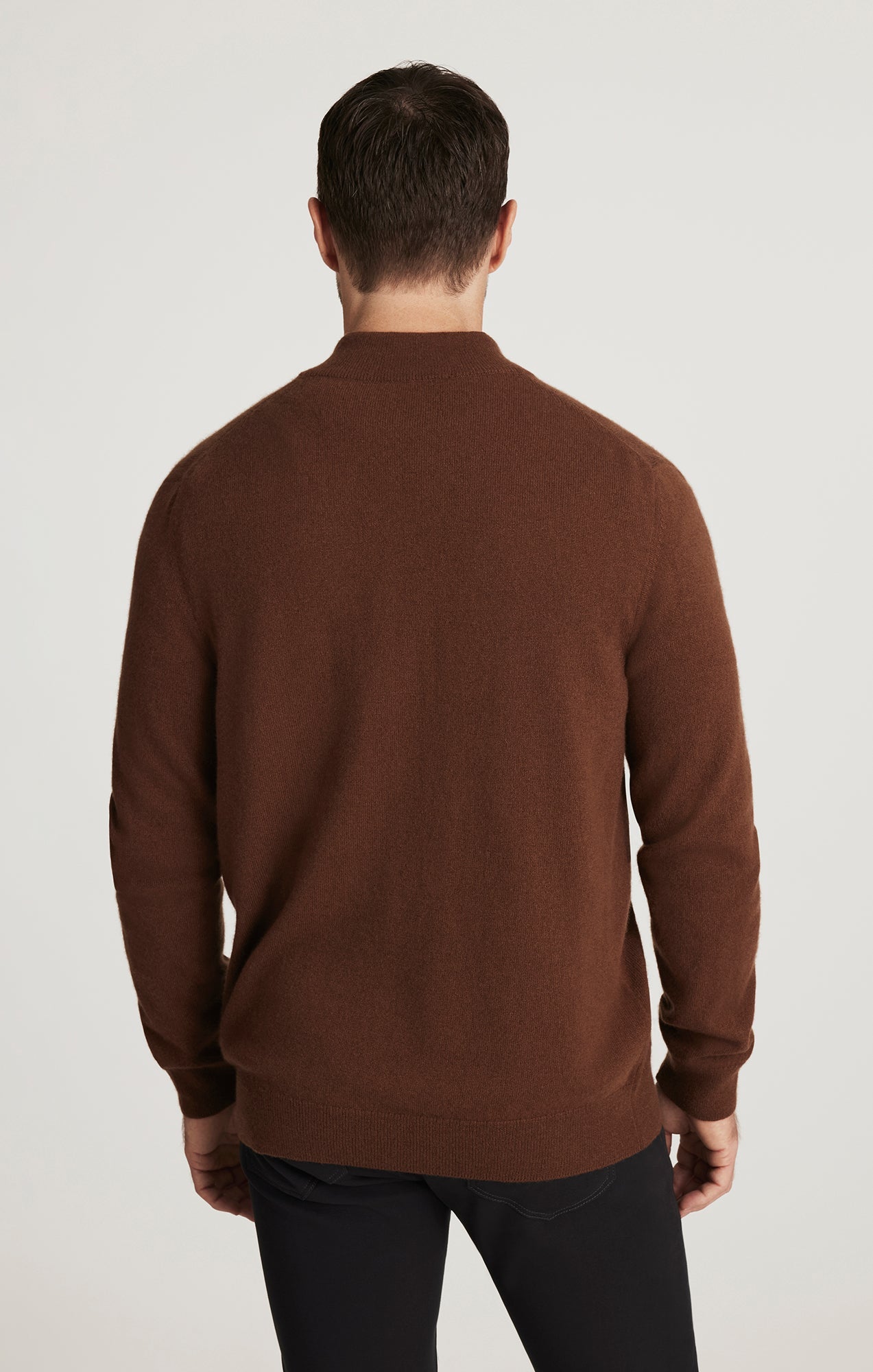 34 Heritage Cashmere Quarter Zip Sweater In Brown
