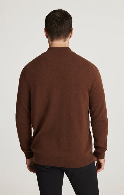 34 Heritage Cashmere Quarter Zip Sweater In Brown