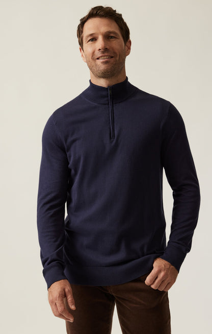 34 Heritage Quarter Zip Sweater In Navy