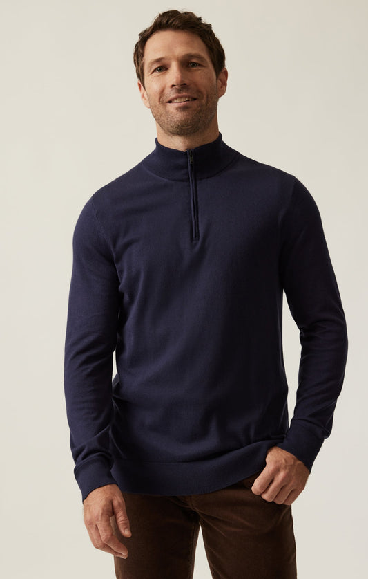34 Heritage Quarter Zip Sweater In Navy