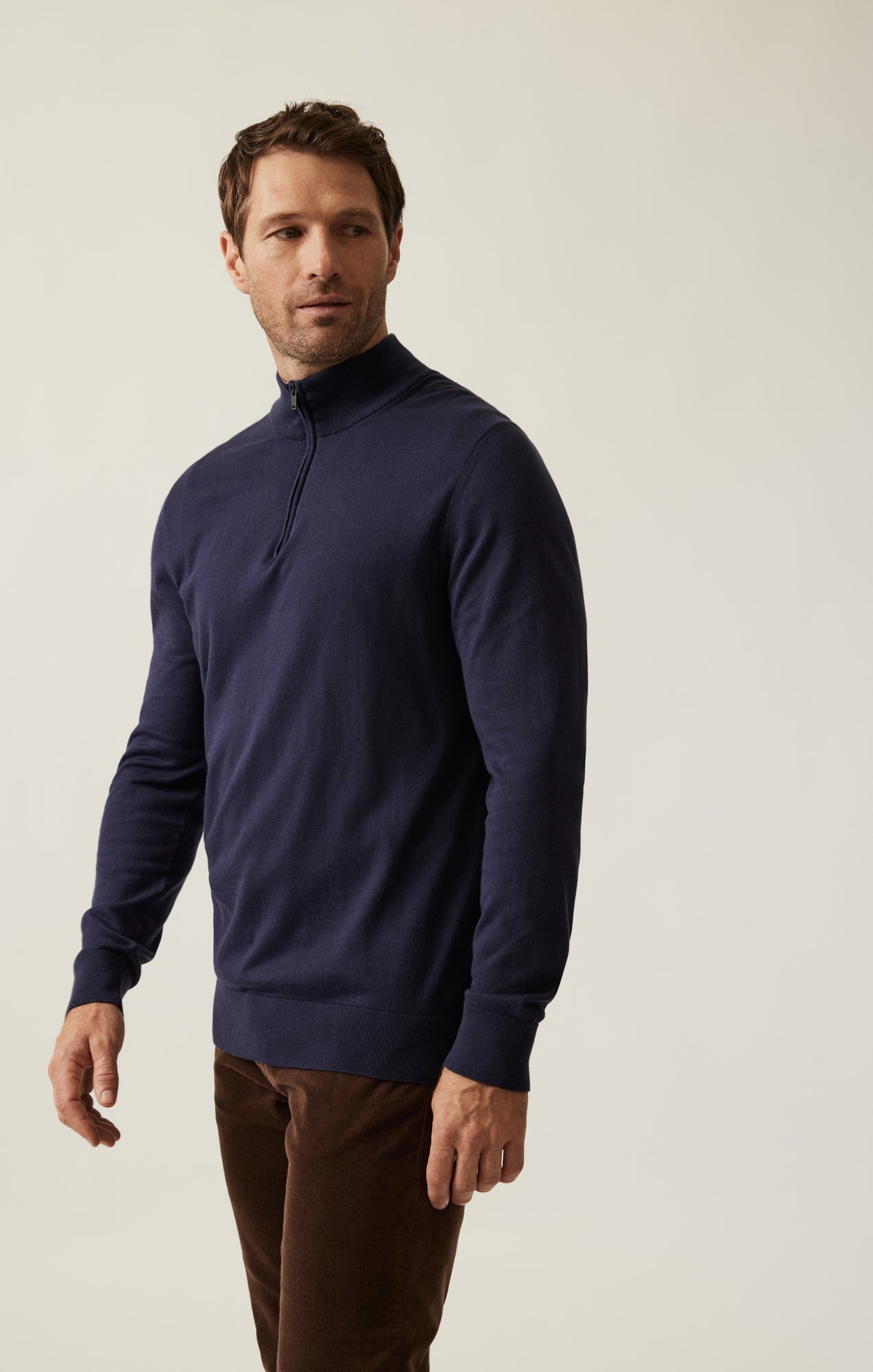 34 Heritage Quarter Zip Sweater In Navy