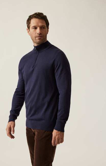 34 Heritage Quarter Zip Sweater In Navy