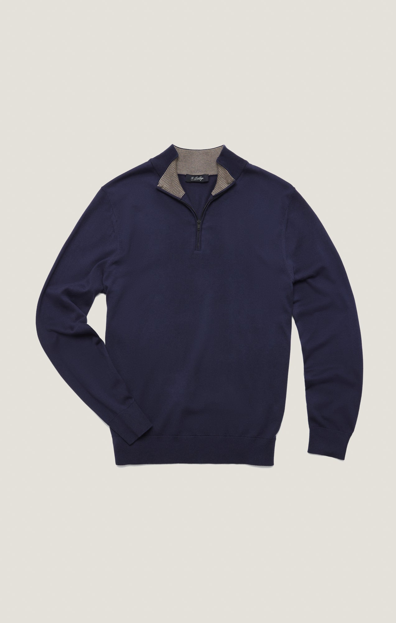 34 Heritage Quarter Zip Sweater In Navy