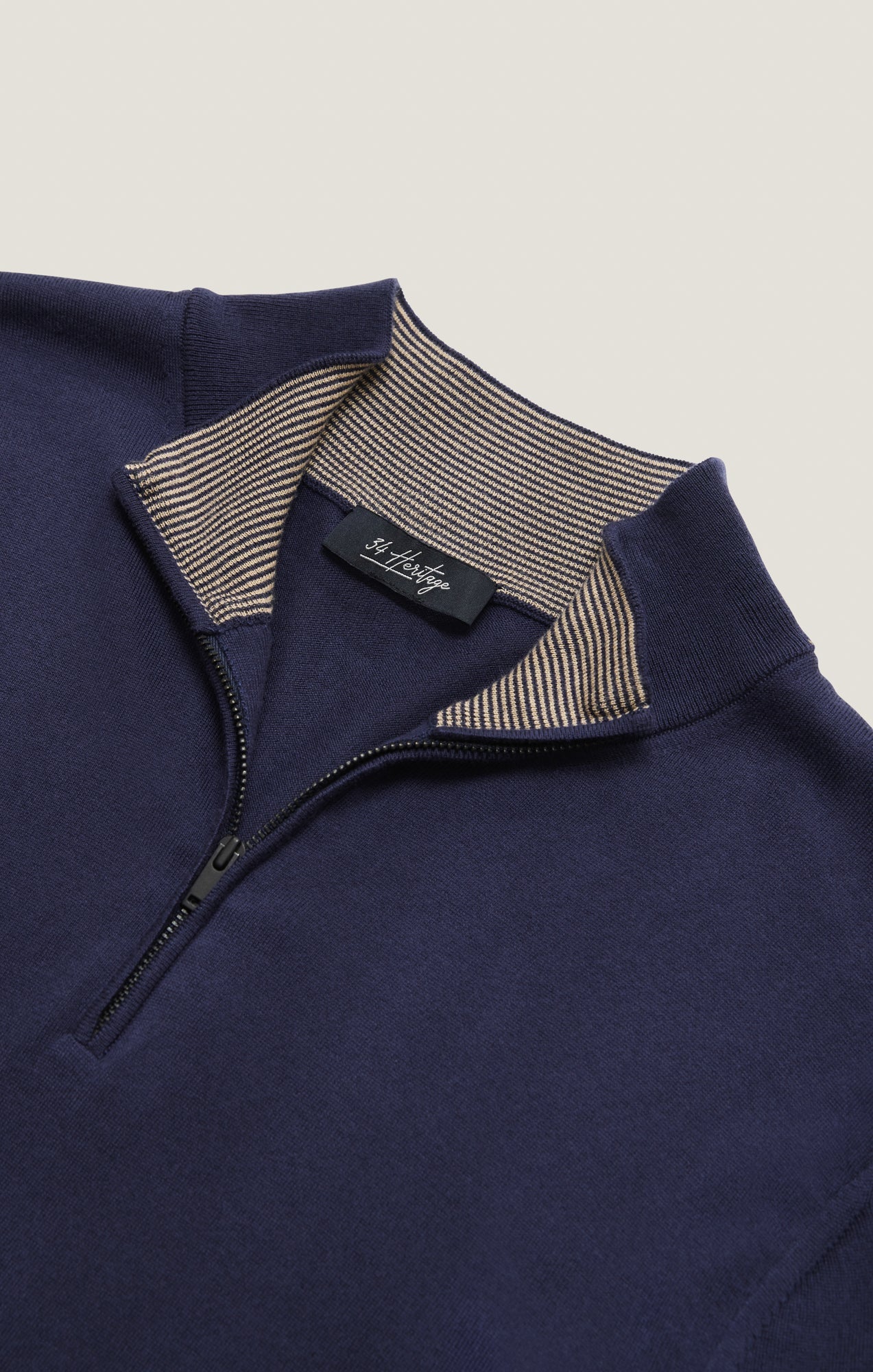 34 Heritage Quarter Zip Sweater In Navy
