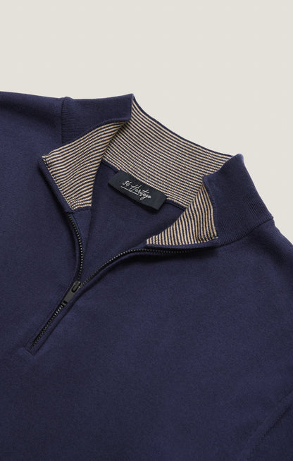 34 Heritage Quarter Zip Sweater In Navy