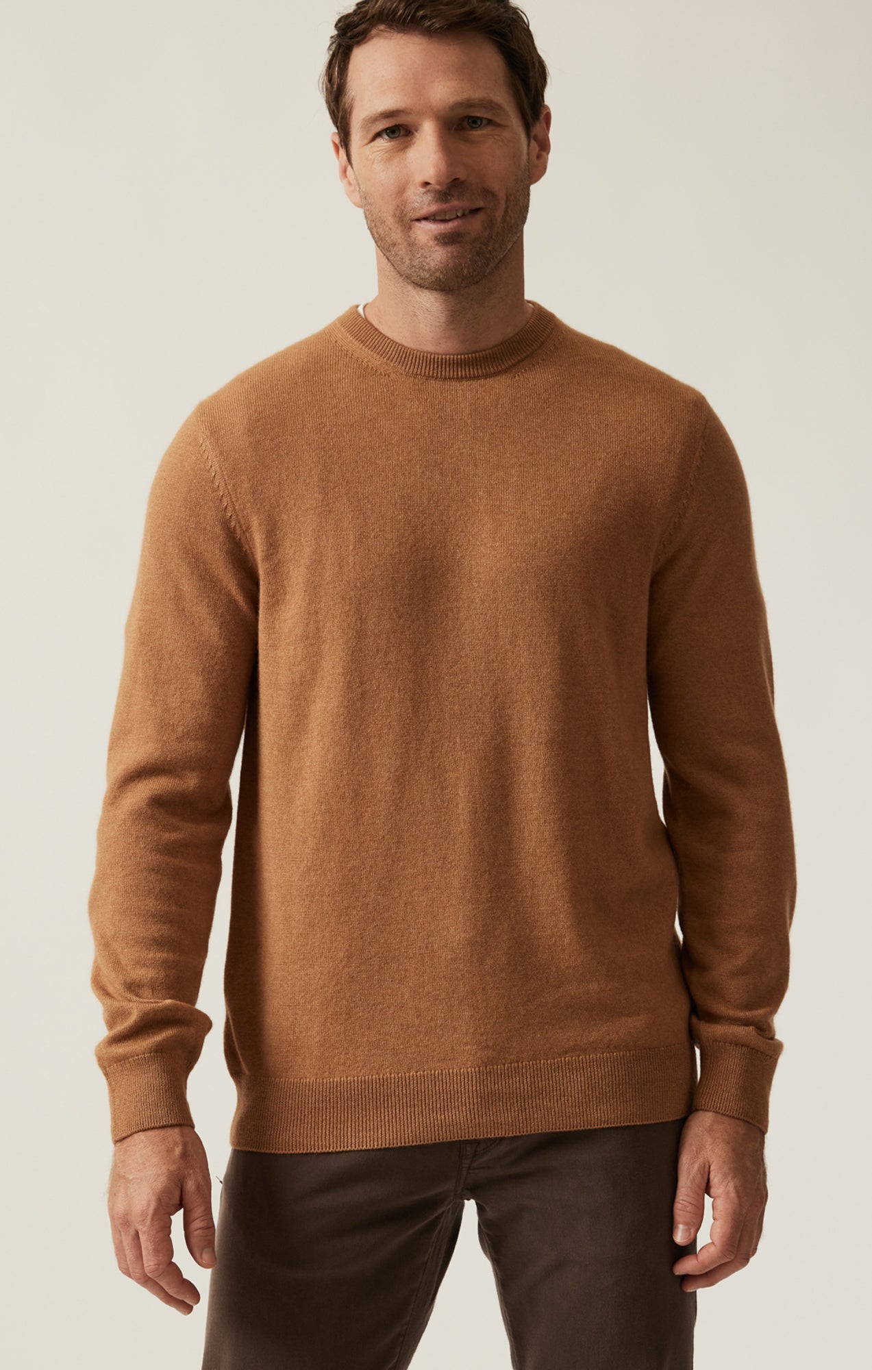 34 Heritage Cashmere Crew Neck Sweater In Tobacco