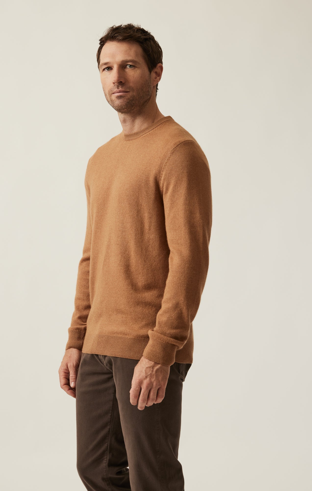 34 Heritage Cashmere Crew Neck Sweater In Tobacco