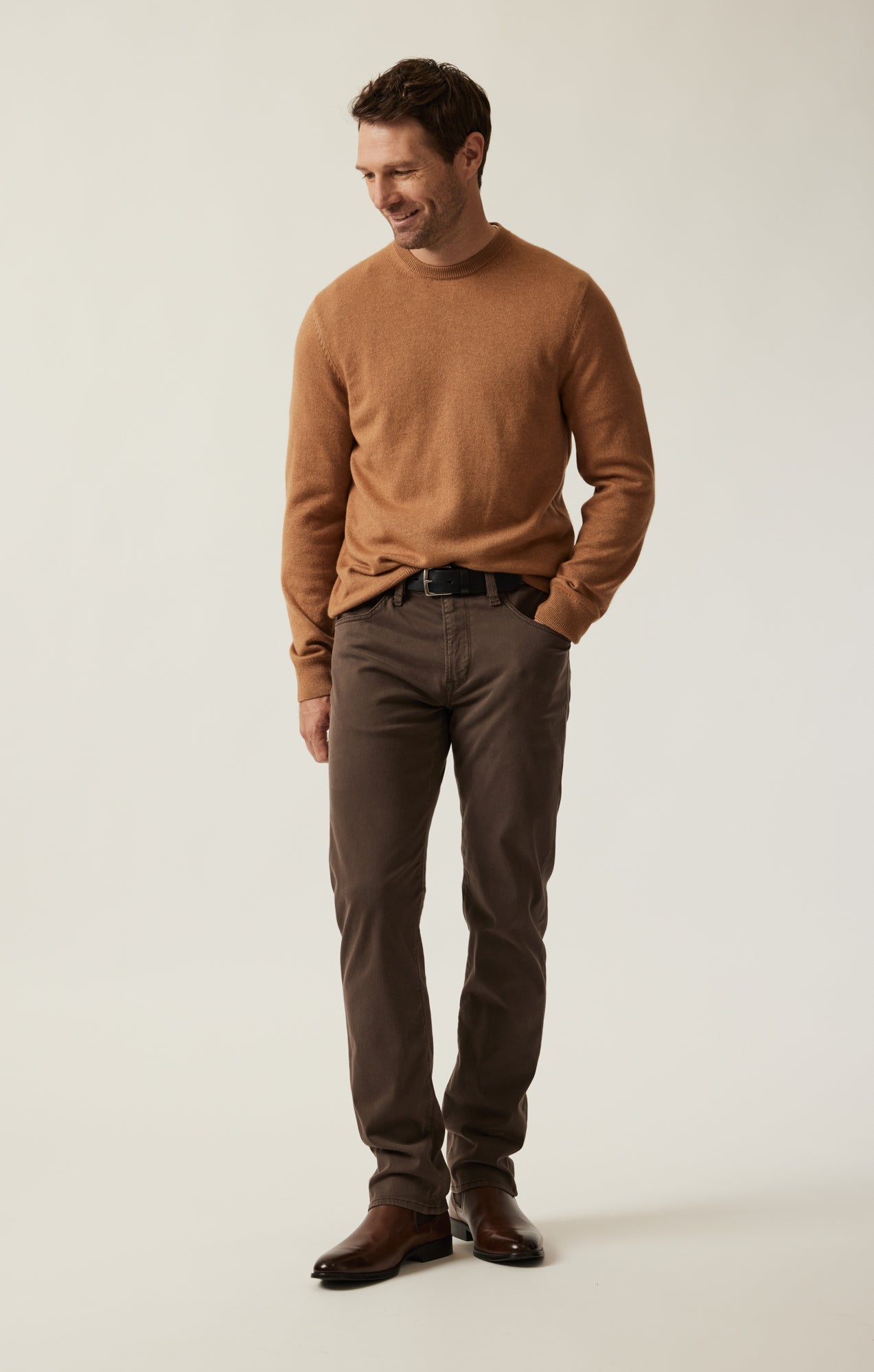 34 Heritage Cashmere Crew Neck Sweater In Tobacco
