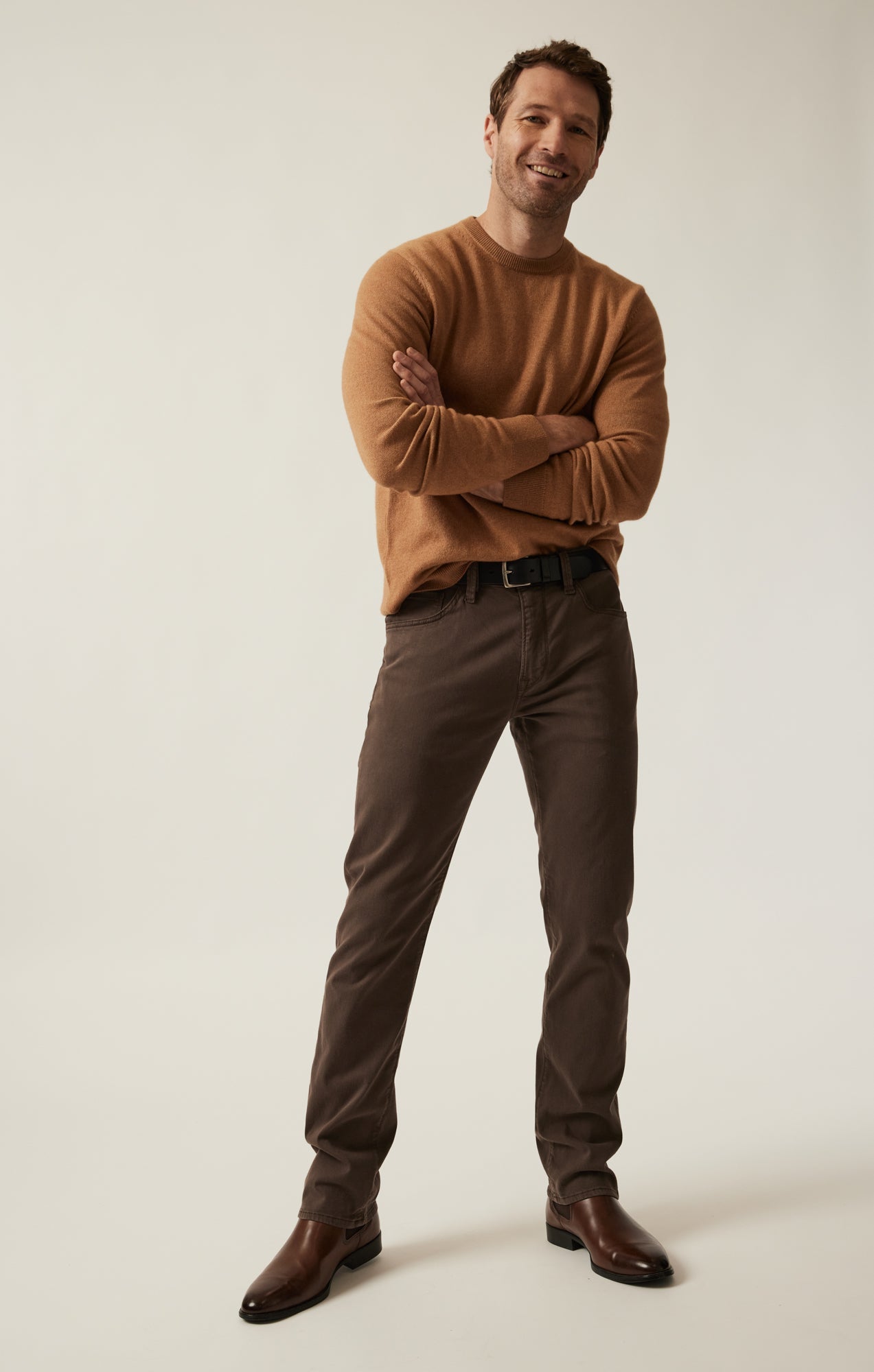 34 Heritage Cashmere Crew Neck Sweater In Tobacco