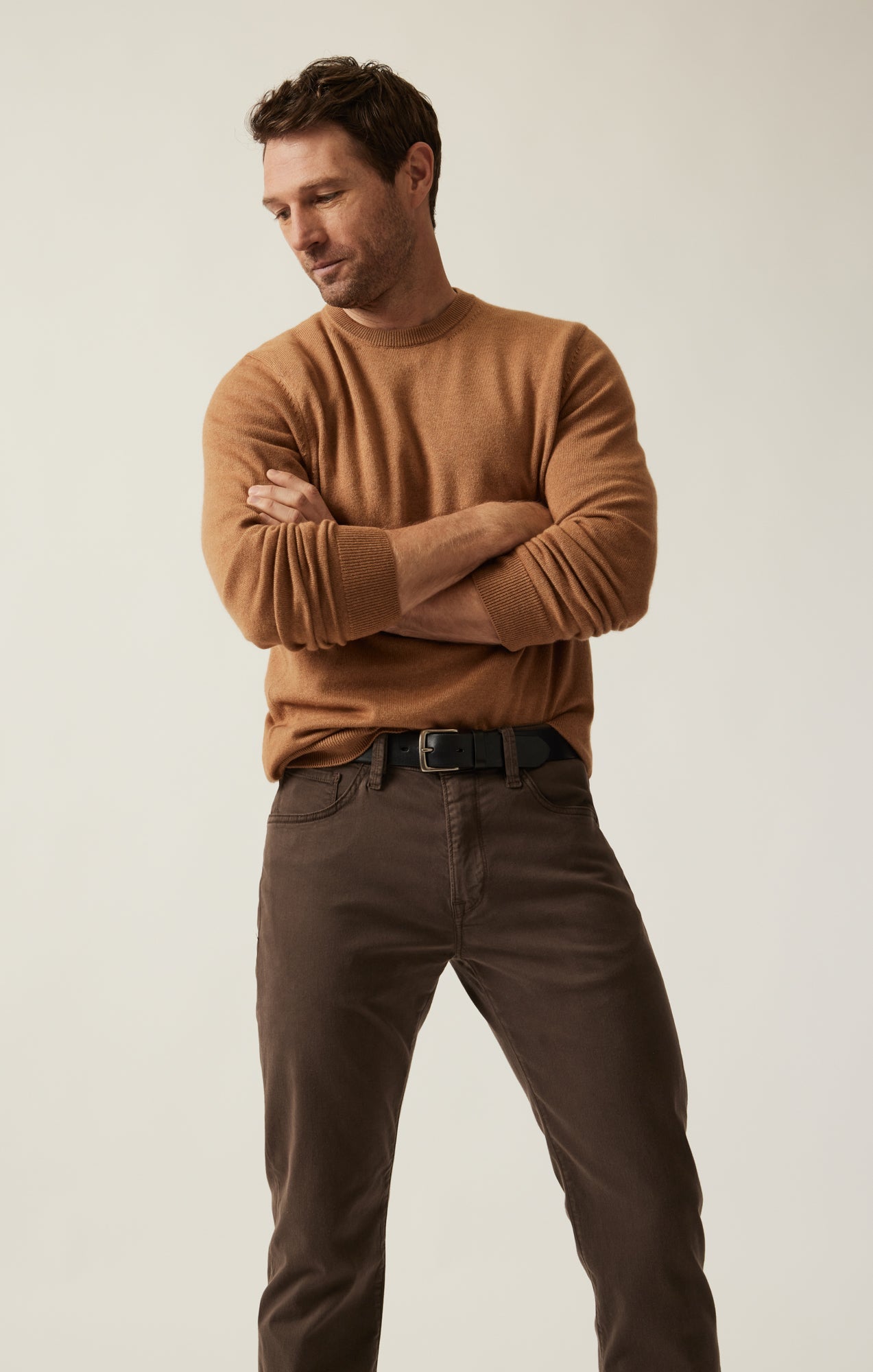 34 Heritage Cashmere Crew Neck Sweater In Tobacco