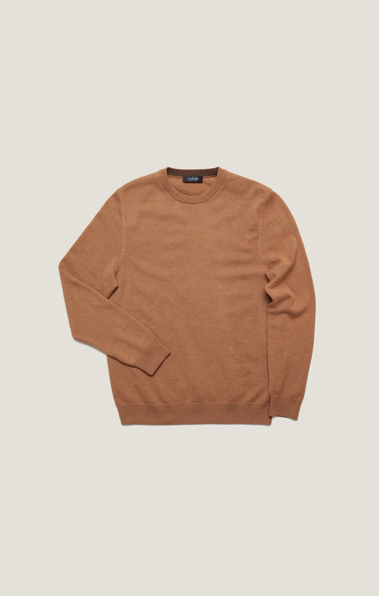 34 Heritage Cashmere Crew Neck Sweater In Tobacco