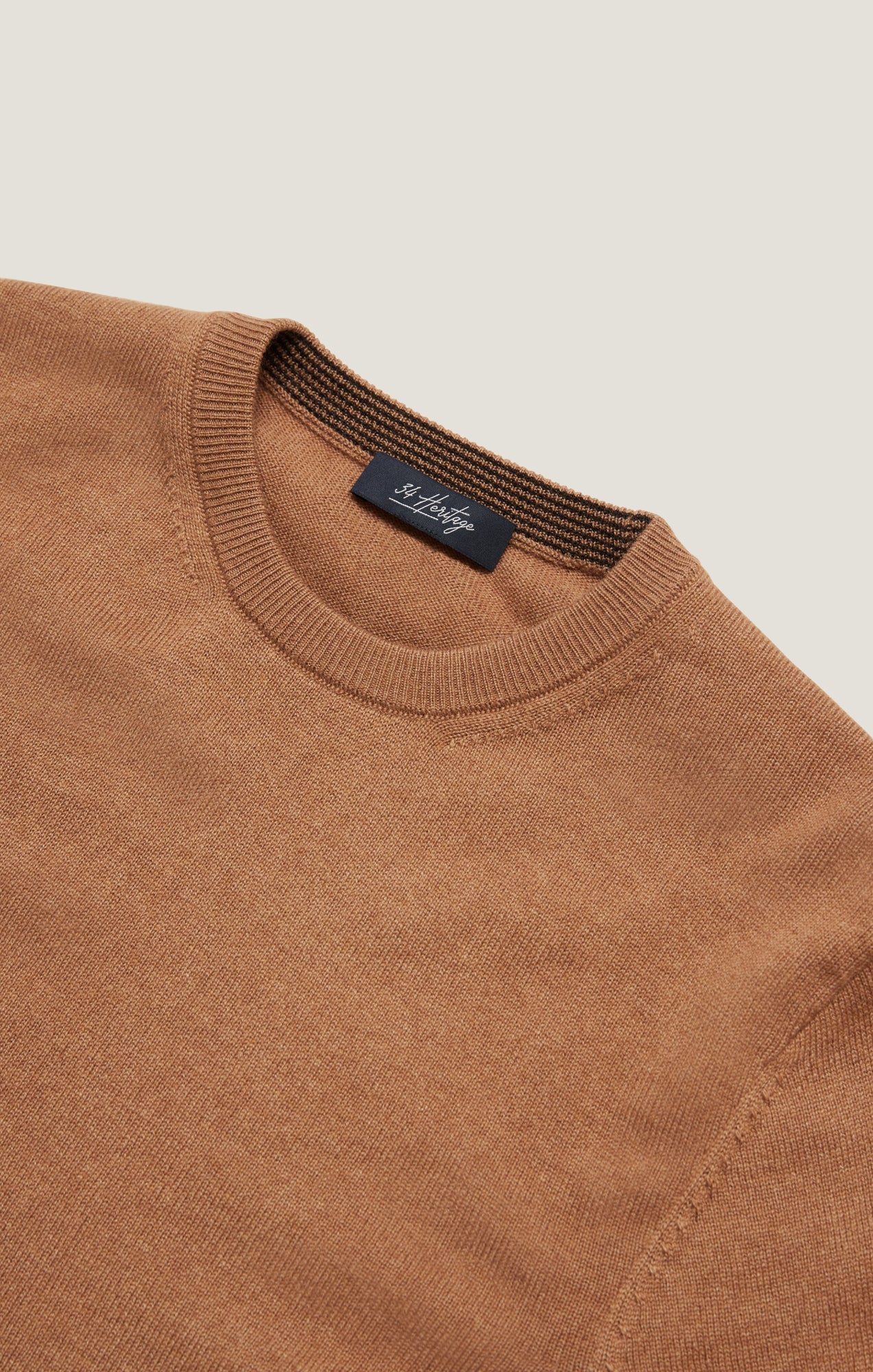 34 Heritage Cashmere Crew Neck Sweater In Tobacco
