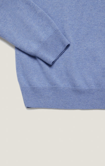 34 Heritage Cashmere Quarter Zip Sweater In Skipper Blue