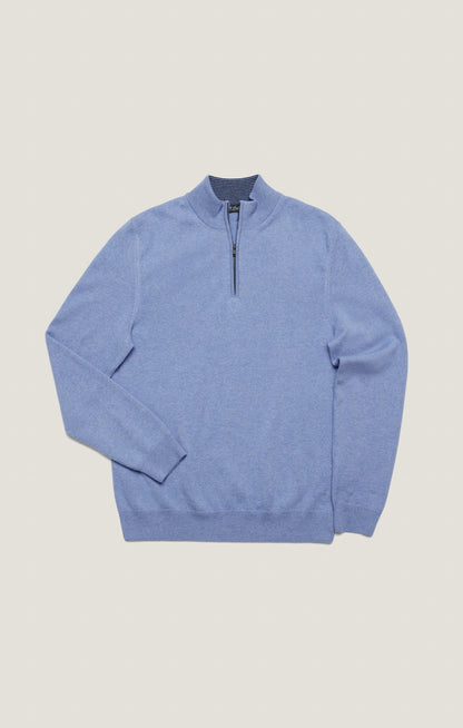 34 Heritage Cashmere Quarter Zip Sweater In Skipper Blue