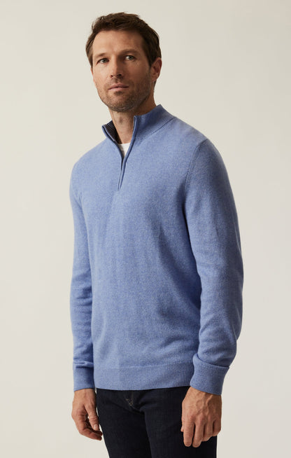34 Heritage Cashmere Quarter Zip Sweater In Skipper Blue