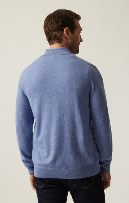 34 Heritage Cashmere Quarter Zip Sweater In Skipper Blue