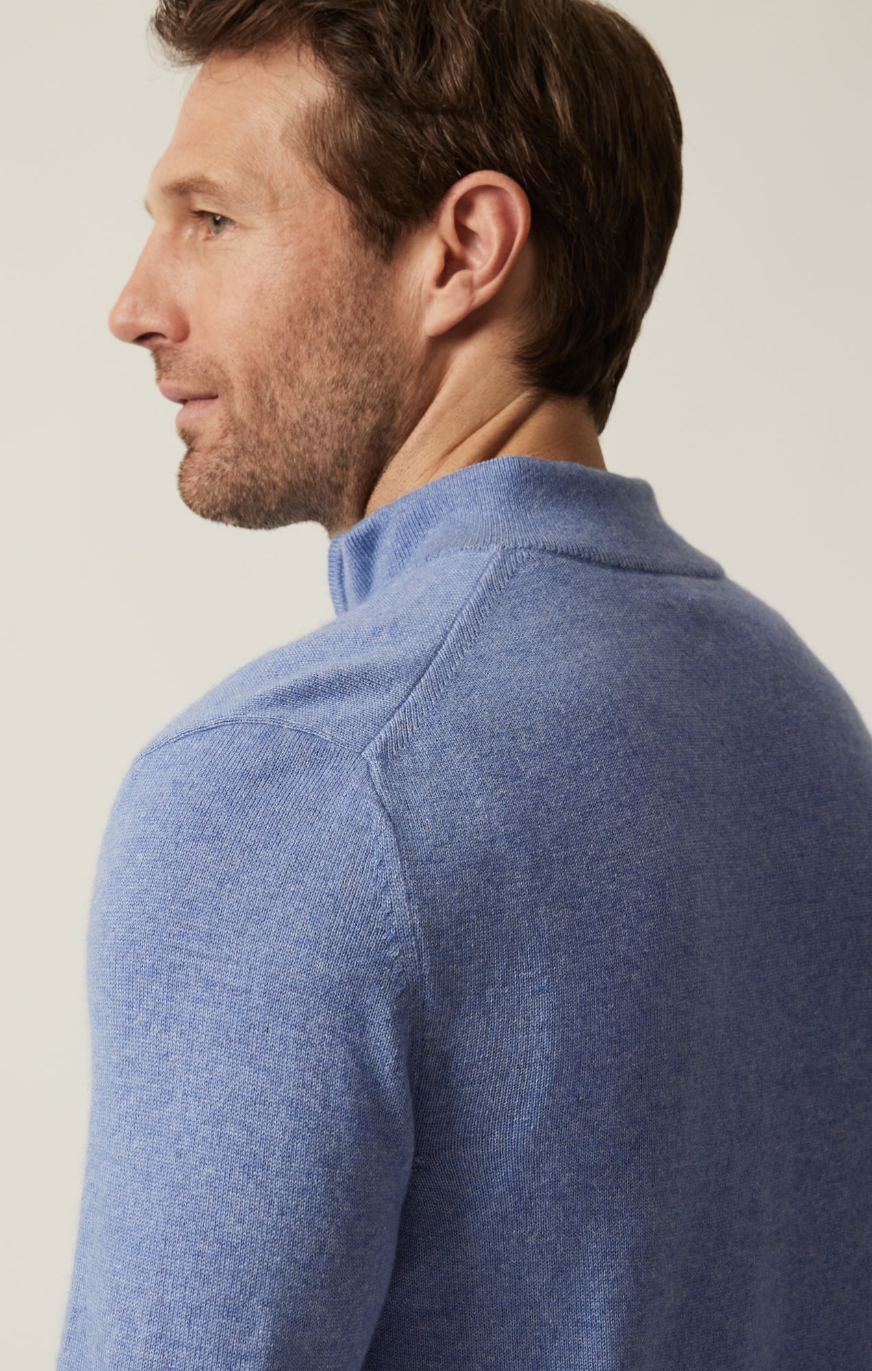 34 Heritage Cashmere Quarter Zip Sweater In Skipper Blue