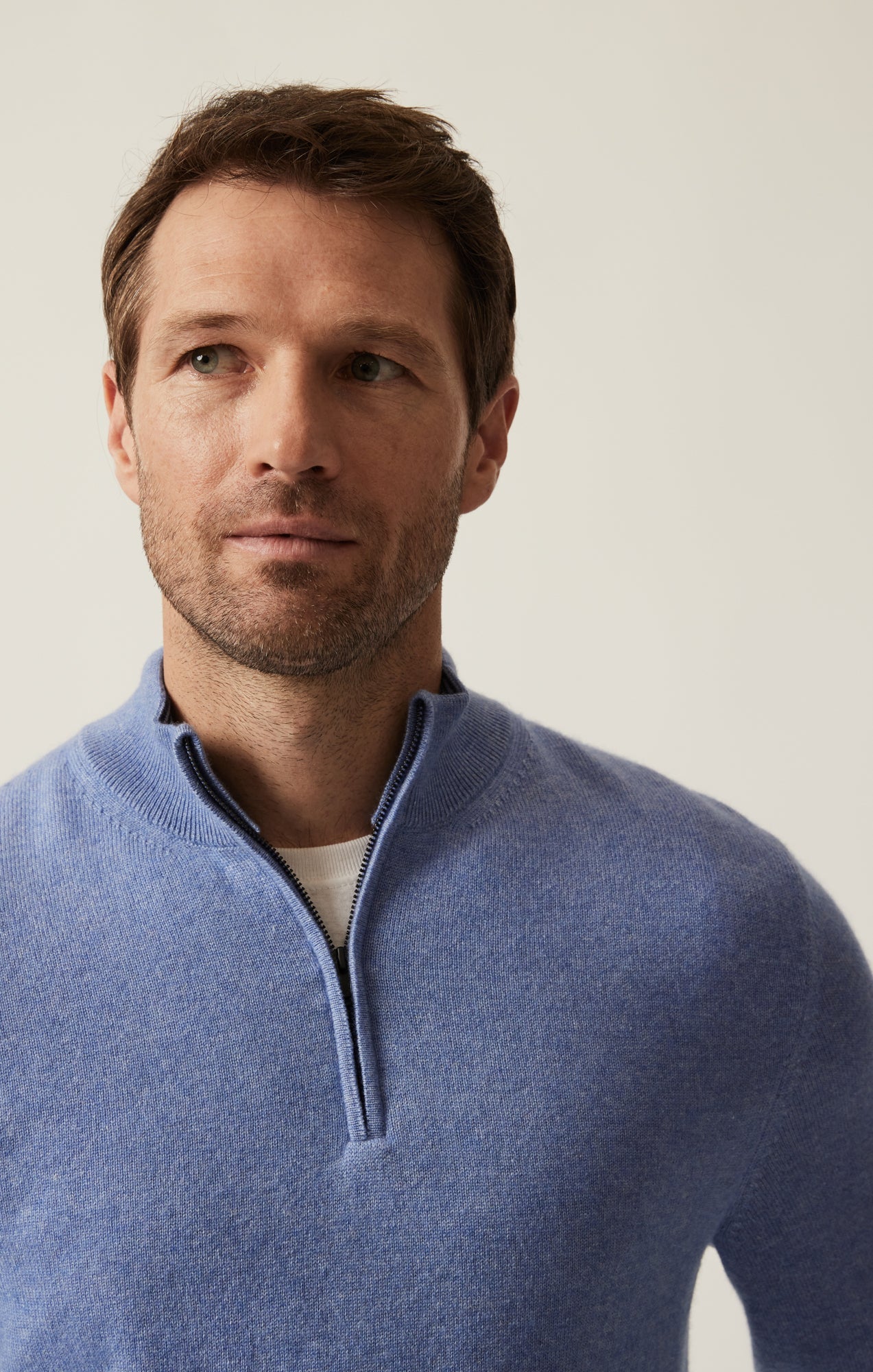 34 Heritage Cashmere Quarter Zip Sweater In Skipper Blue