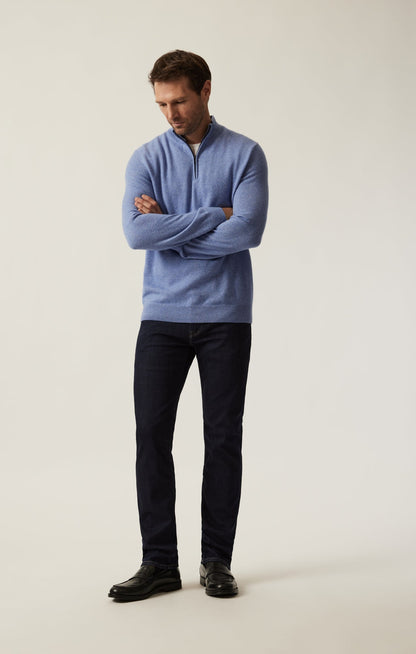 34 Heritage Cashmere Quarter Zip Sweater In Skipper Blue