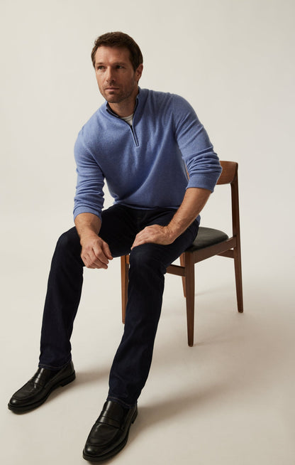 34 Heritage Cashmere Quarter Zip Sweater In Skipper Blue