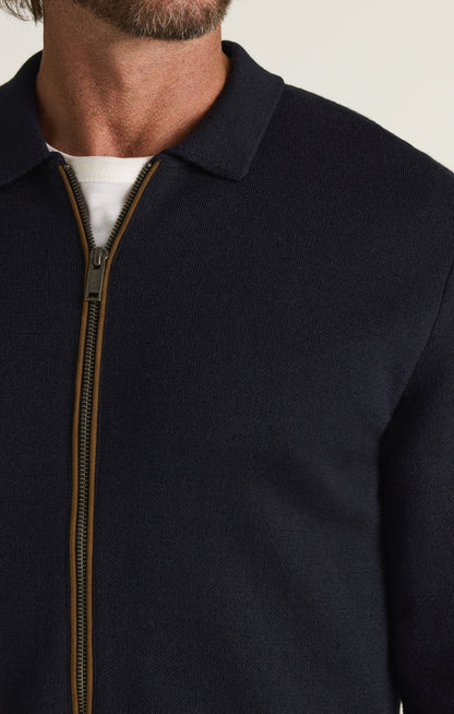 34 Heritage Zip Up Cardigan in Navy