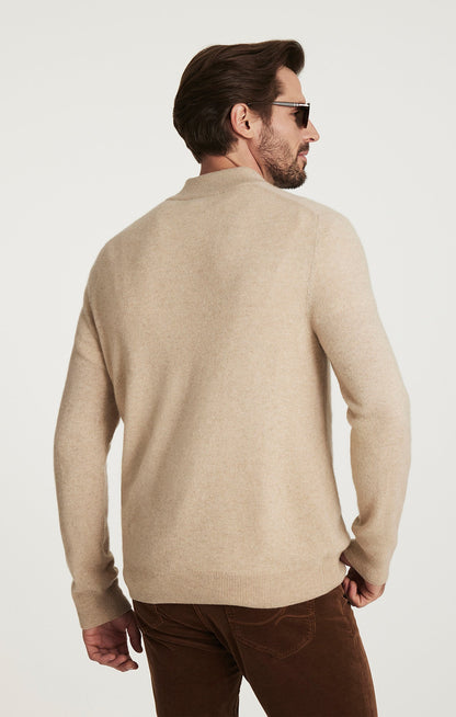 34 Heritage Cashmere Quarter Zip Sweater In Beige