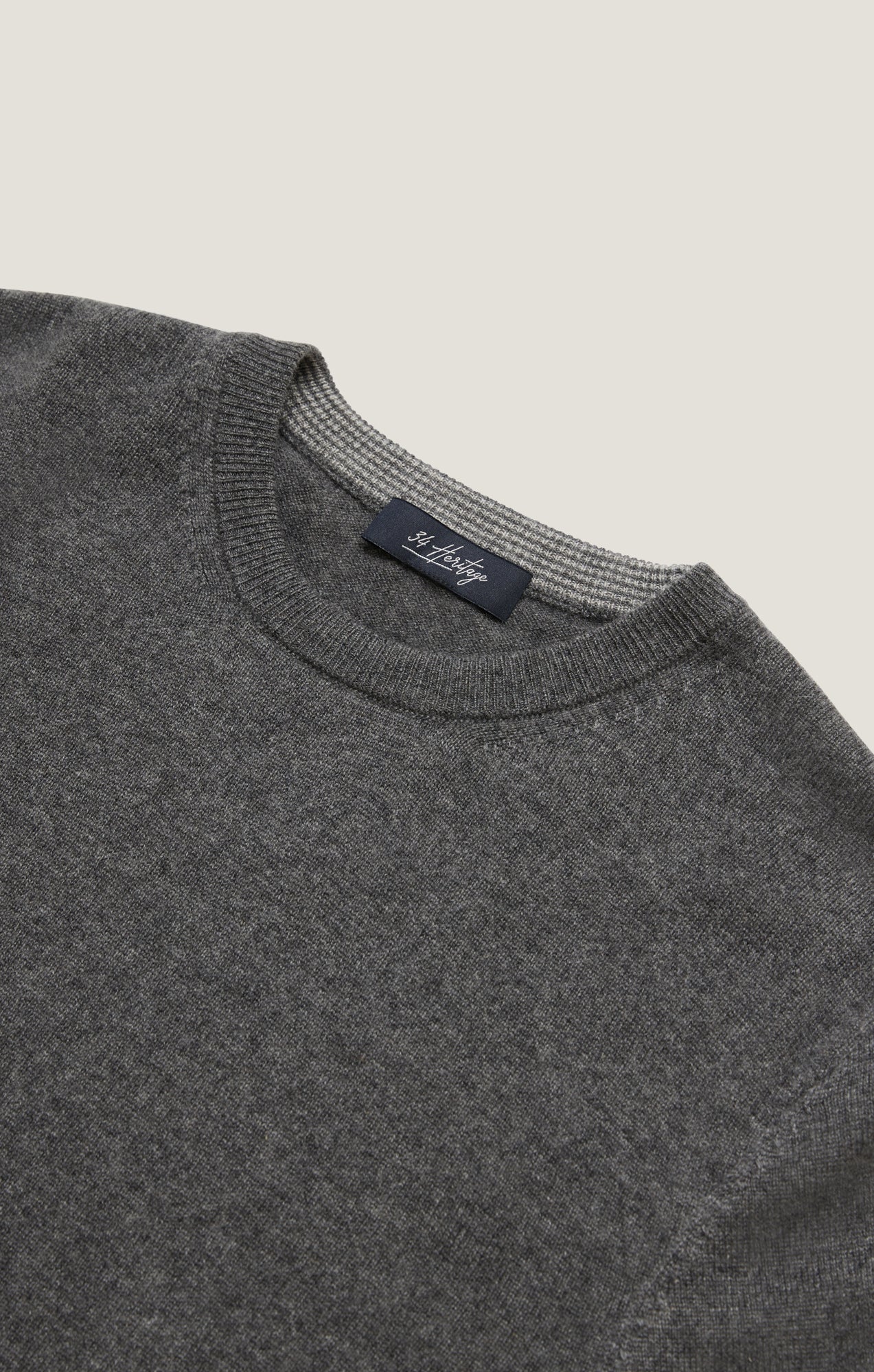 34 Heritage Cashmere Crew Neck Sweater In Charcoal
