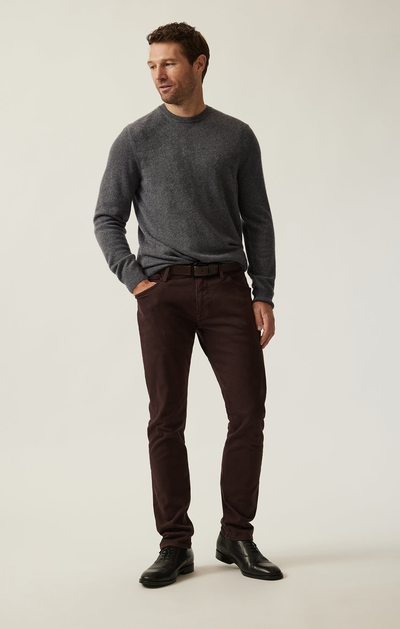 34 Heritage Cashmere Crew Neck Sweater In Charcoal