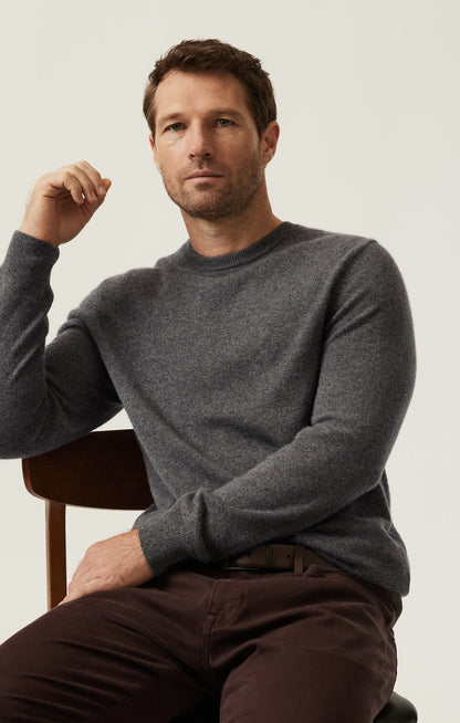 34 Heritage Cashmere Crew Neck Sweater In Charcoal
