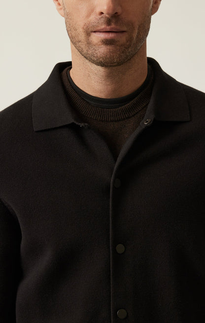34 Heritage Full Button Cardigan In Black