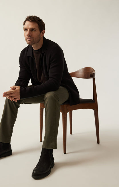 34 Heritage Full Button Cardigan In Black