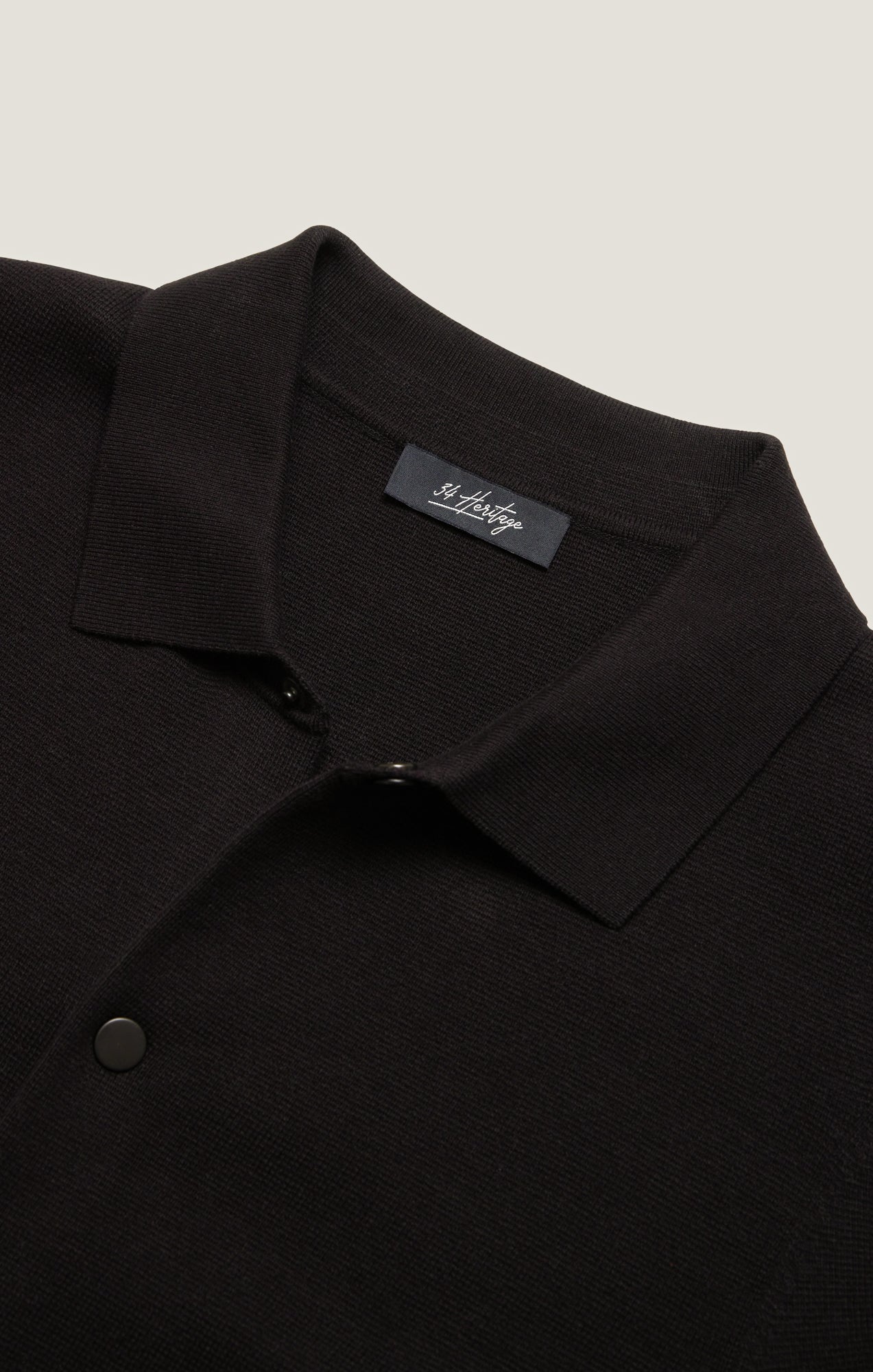 34 Heritage Full Button Cardigan In Black