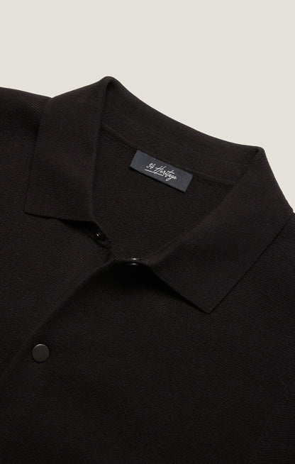 34 Heritage Full Button Cardigan In Black