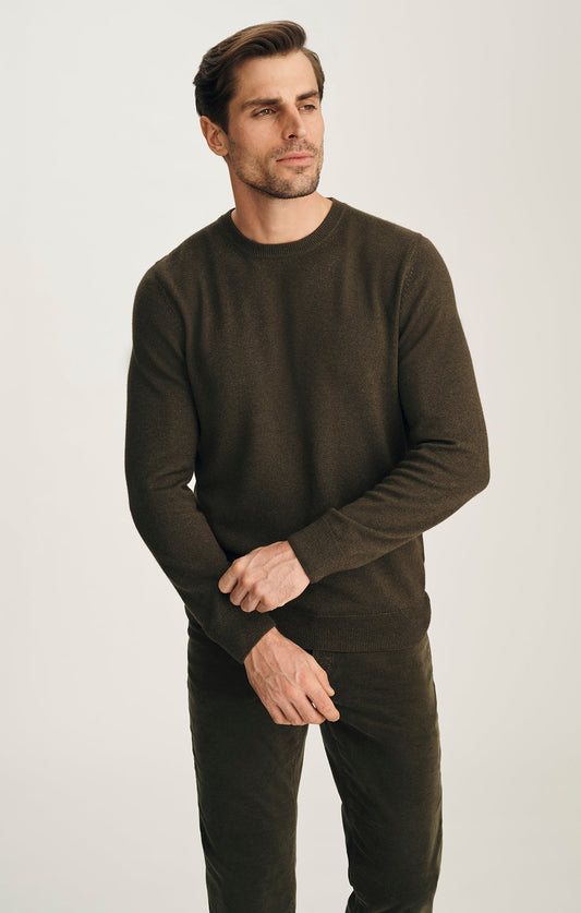 34 Heritage Cashmere Wool Blend Crew Neck Sweater In Khaki