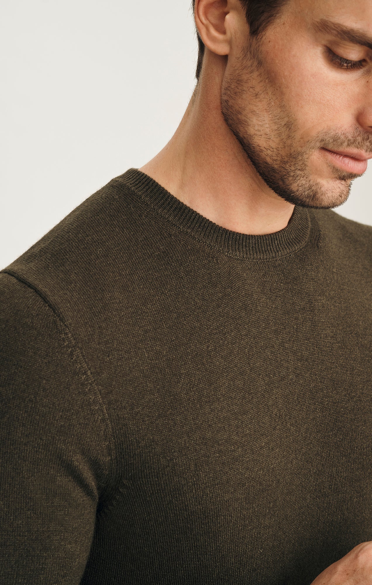 34 Heritage Cashmere Wool Blend Crew Neck Sweater In Khaki