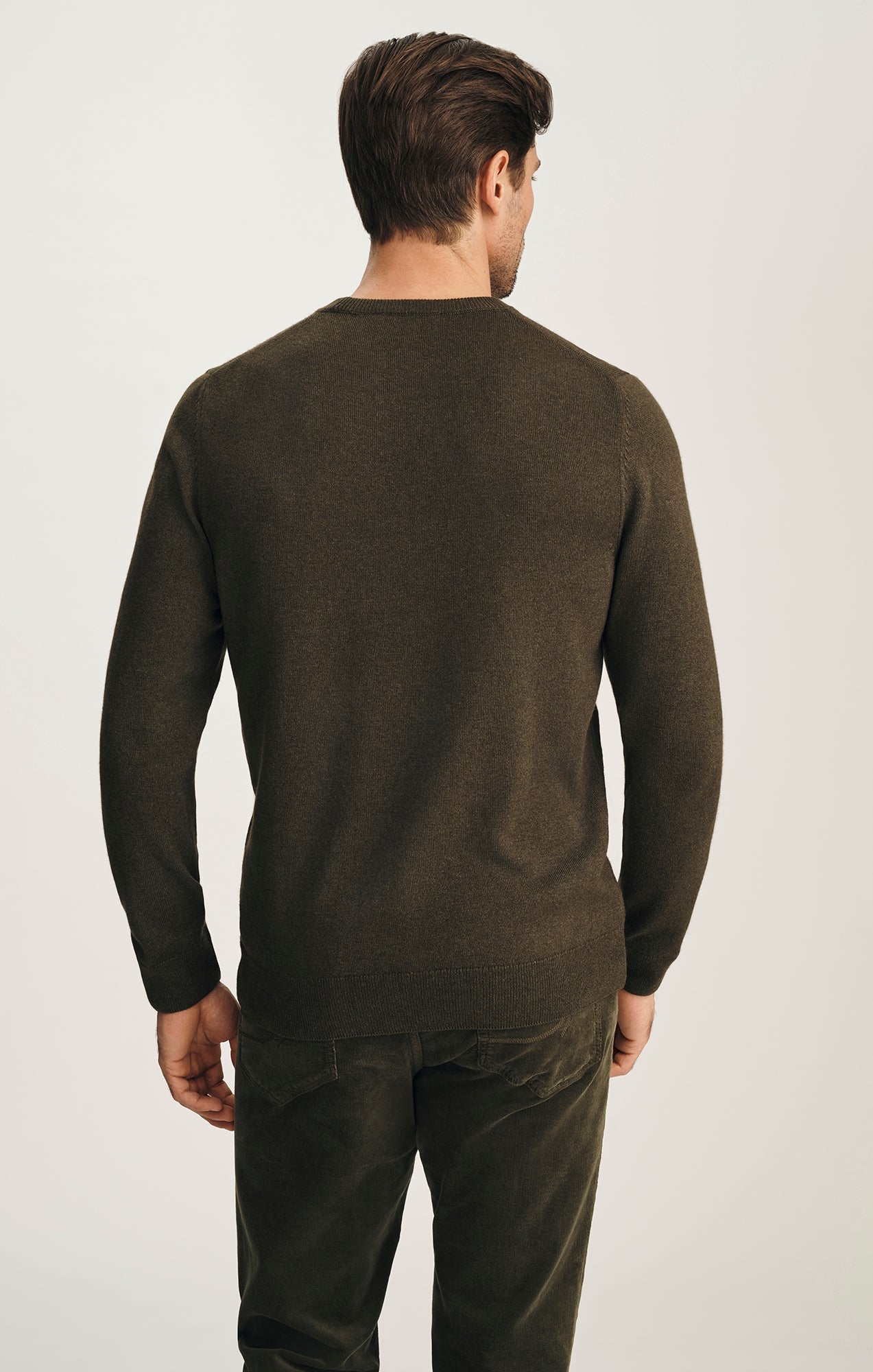 34 Heritage Cashmere Wool Blend Crew Neck Sweater In Khaki