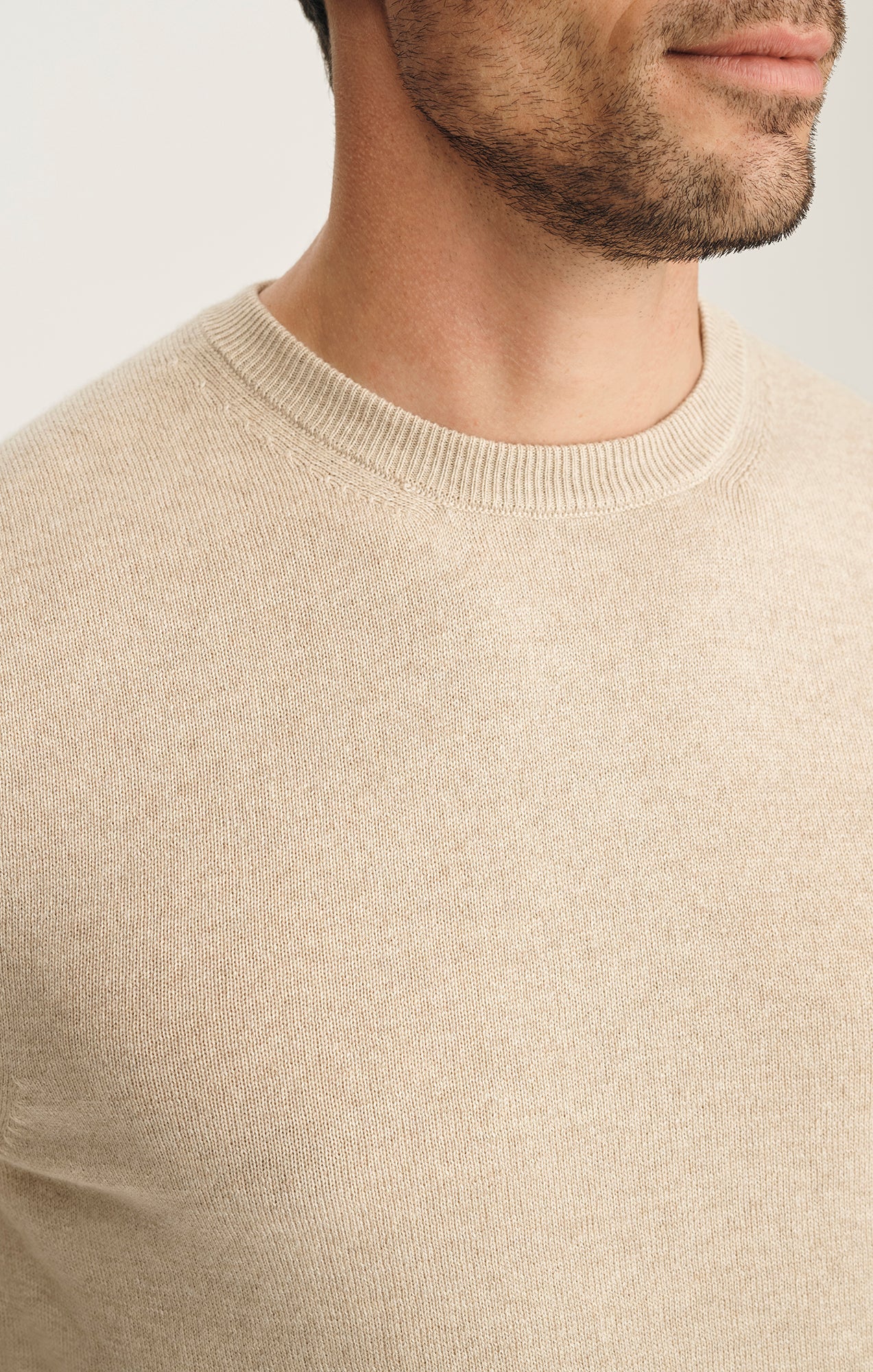 34 Heritage Cashmere Wool Blend Crew Neck Sweater In Beige