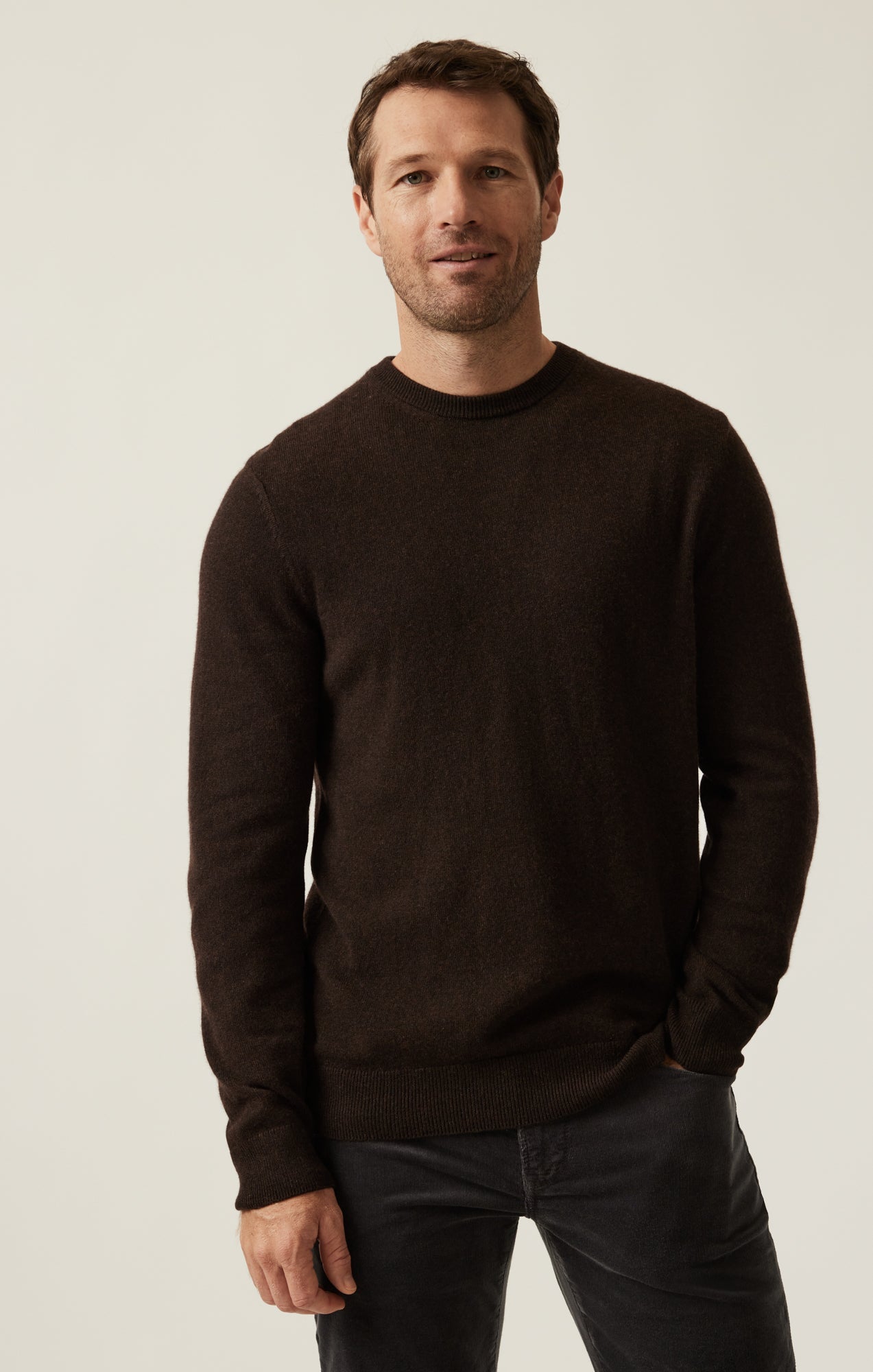 34 Heritage Cashmere Crew Neck Sweater In Brown