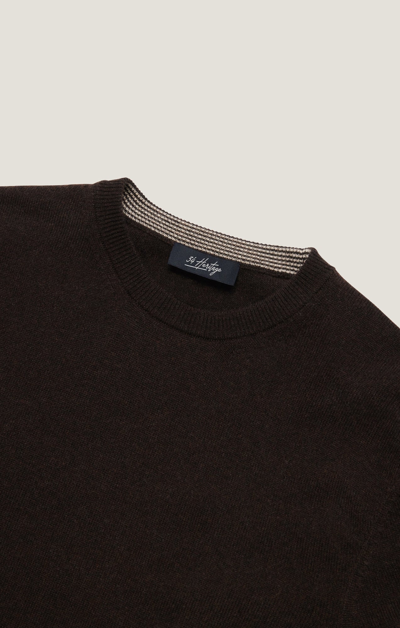 34 Heritage Cashmere Crew Neck Sweater In Brown