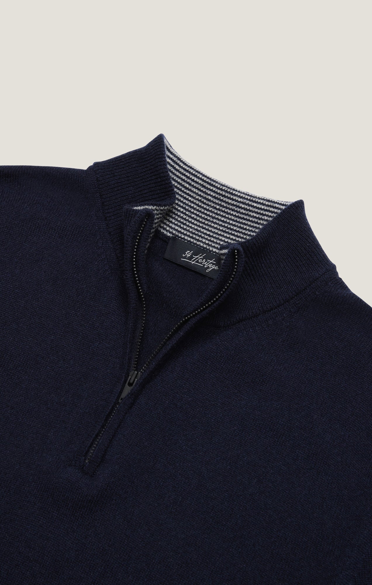 34 Heritage Cashmere Quarter Zip Sweater In Dark Navy