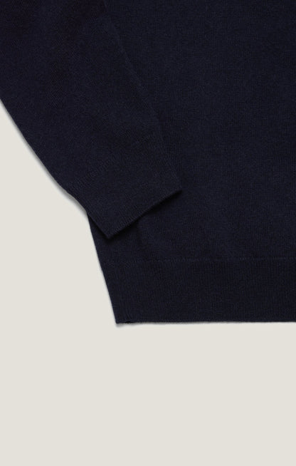 34 Heritage Cashmere Quarter Zip Sweater In Dark Navy