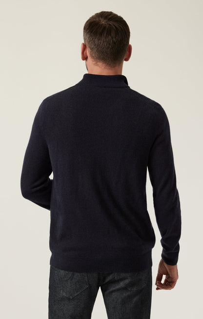 34 Heritage Cashmere Quarter Zip Sweater In Dark Navy