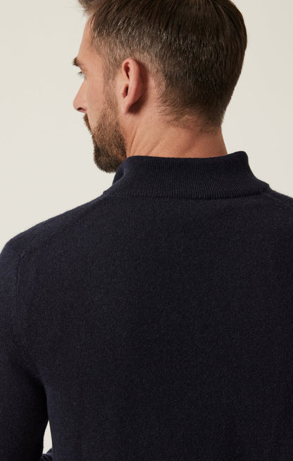 34 Heritage Cashmere Quarter Zip Sweater In Dark Navy