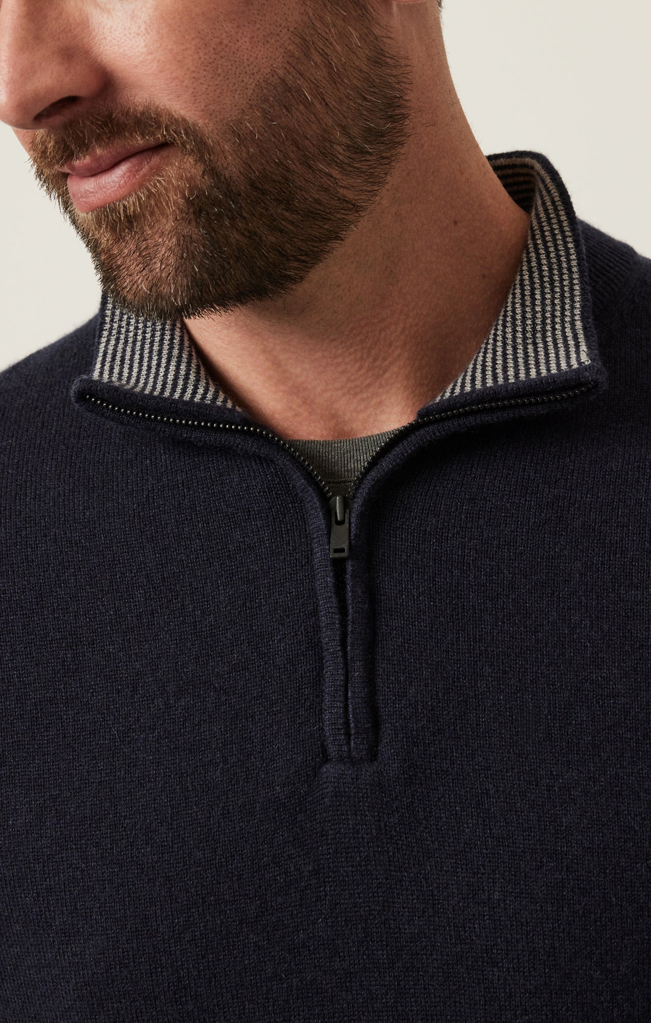34 Heritage Cashmere Quarter Zip Sweater In Dark Navy