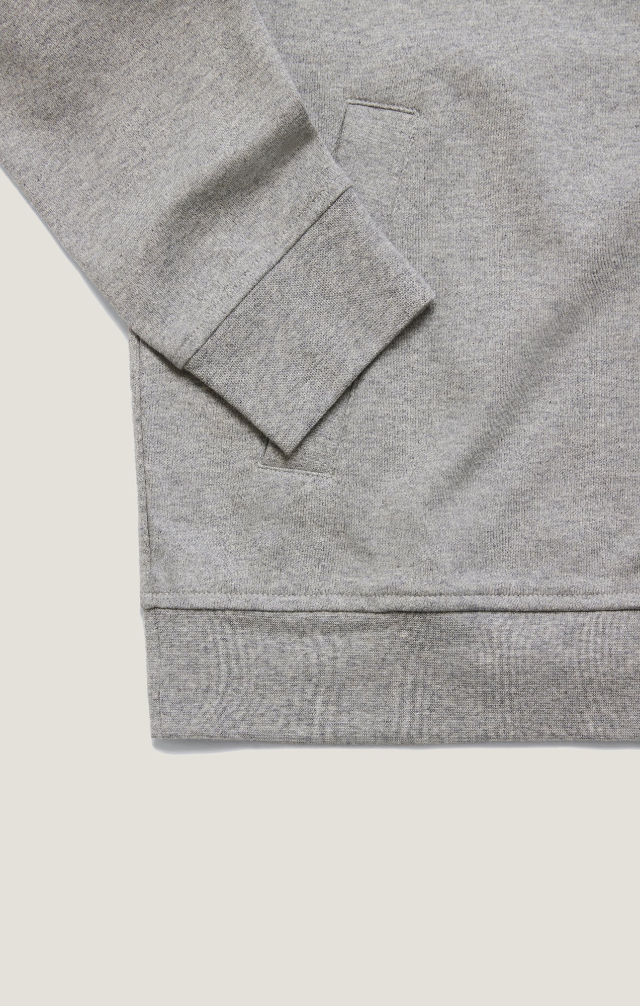 34 Heritage High Neck Zip-Up Sweatshirt In Grey Melange