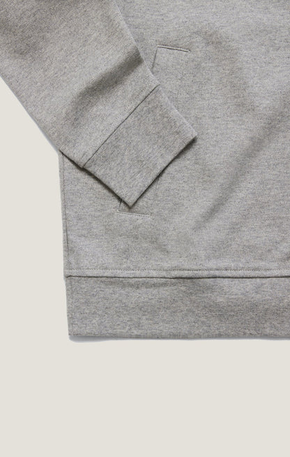 34 Heritage High Neck Zip-Up Sweatshirt In Grey Melange